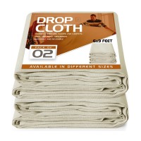 Utopia Drop Cloth for Painting (6x9 ft, 2 Pack) Washable and Reusable Canvas Fabric for Furniture & Floor Protection Highly Absorbent Paint Cover - Duck Dropcloth for Outdoor and Indoor Use